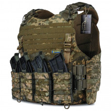 Плитоноска WARMOR Gen.4 + 4 підсумки под магазини. Піксель